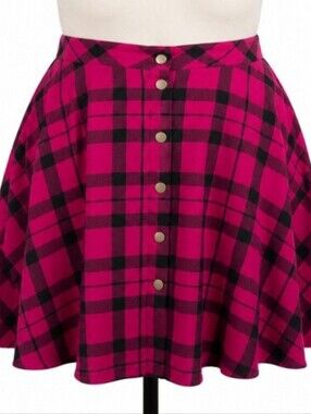 NWOT Torrid Twill Plaid Skater Snap-Front Mini Skirt w/ Pockets Sz 3 (22/24W)